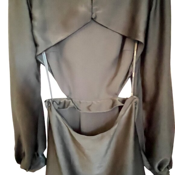 Black ASOS Design Long Sleeve Cut-Out Dress Size 8 - Picture 8 of 10